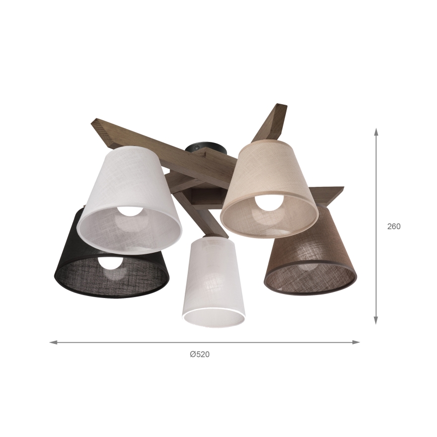 Brilagi - LED Virsmas lustra ANTHONY 5xE14/40W/230V ozola valrieksts