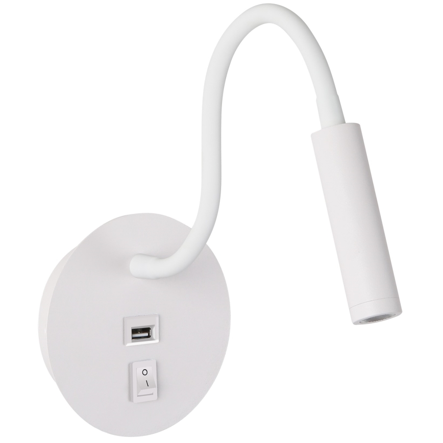 Brilagi - LED Pielāgojama sienas lampa ar USB portu MAYA LED/3W/230V 4000K balta