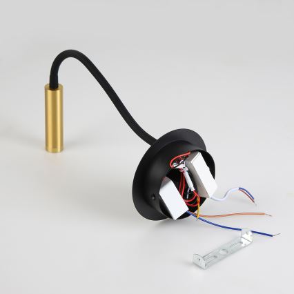 Brilagi - LED Pielāgojama sienas lampa ar USB portu MAYA LED/3W/230V 4000K melna/zelta