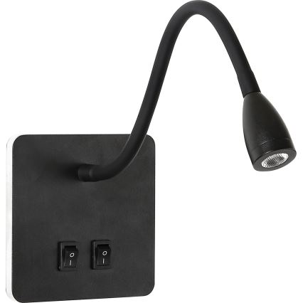 Brilagi - LED Pielāgojama sienas lampa MAYA Double LED/4W/230V + LED/3W melna