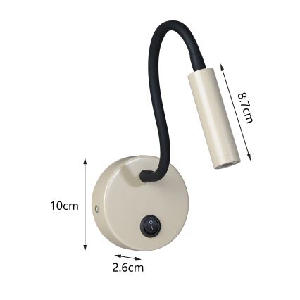 Brilagi - LED Pielāgojama sienas lampa MAYA LED/3W/230V 4000K bēša