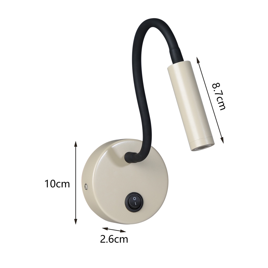 Brilagi - LED Pielāgojama sienas lampa MAYA LED/3W/230V 4000K bēša