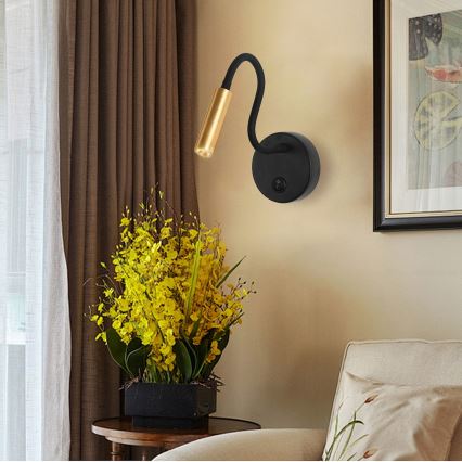 Brilagi - LED Pielāgojama sienas lampa MAYA LED/3W/230V 4000K melna/zelta