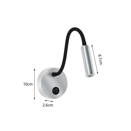 Brilagi - LED Pielāgojama sienas lampa MAYA LED/3W/230V 4000K sudraba