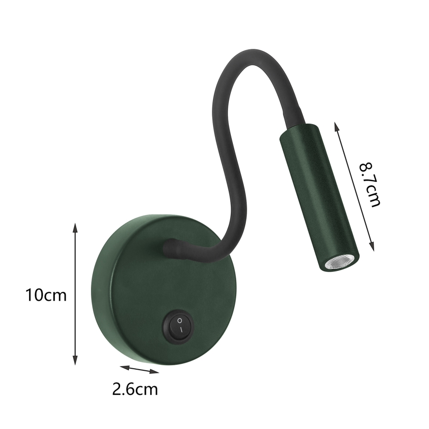 Brilagi - LED Pielāgojama sienas lampa MAYA LED/3W/230V 4000K zaļa