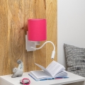 Brilagi - LED Pielāgojama sienas lampa NUBILA 1xE27/25W/230V + LED/3W balta/rozā
