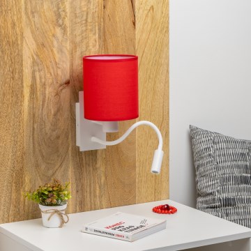 Brilagi - LED Pielāgojama sienas lampa NUBILA 1xE27/25W/230V + LED/3W balta/sarkana