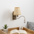 Brilagi - LED Pielāgojama sienas lampa NUBILA 1xE27/25W/230V + LED/3W matēts hroms/gaiši brūna