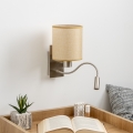 Brilagi - LED Pielāgojama sienas lampa NUBILA 1xE27/25W/230V + LED/3W matēts hroms/gaiši brūna