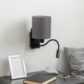 Brilagi - LED Pielāgojama sienas lampa NUBILA 1xE27/25W/230V + LED/3W melna/antracīta