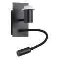 Brilagi - LED Pielāgojama sienas lampa NUBILA 1xE27/25W/230V + LED/3W melna
