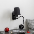 Brilagi - LED Pielāgojama sienas lampa NUBILA 1xE27/25W/230V + LED/3W melna