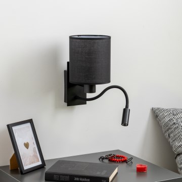 Brilagi - LED Pielāgojama sienas lampa NUBILA 1xE27/25W/230V + LED/3W melna