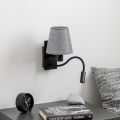 Brilagi - LED Pielāgojama sienas lampa NUBILA 1xE27/25W/230V + LED/3W melna/pelēka