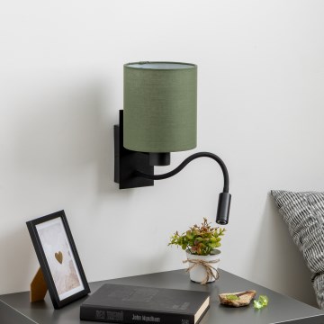 Brilagi - LED Pielāgojama sienas lampa NUBILA 1xE27/25W/230V + LED/3W melna/zaļa