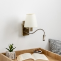 Brilagi - LED Pielāgojama sienas lampa NUBILA 1xE27/25W/230V + LED/3W misiņš/krēmkrāsa