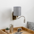 Brilagi - LED Pielāgojama sienas lampa NUBILA 1xE27/25W/230V + LED/3W misiņš/pelēka