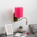 Brilagi - LED Pielāgojama sienas lampa NUBILA 1xE27/25W/230V + LED/3W misiņš/rozā