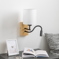 Brilagi - LED Pielāgojama sienas lampa NUBILA WOOD 1xE27/25W/230V + LED/3W ozols/balta