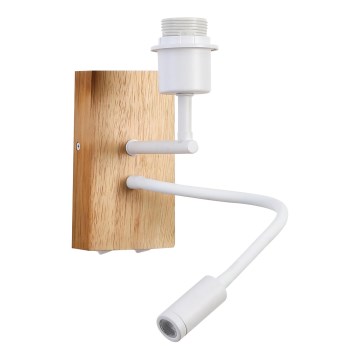 Brilagi - LED Pielāgojama sienas lampa NUBILA WOOD 1xE27/25W/230V + LED/3W ozols/balta