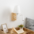 Brilagi - LED Pielāgojama sienas lampa NUBILA WOOD 1xE27/25W/230V + LED/3W ozols/balta