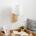 Brilagi - LED Pielāgojama sienas lampa NUBILA WOOD 1xE27/25W/230V + LED/3W ozols/balta