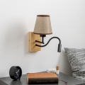 Brilagi - LED Pielāgojama sienas lampa NUBILA WOOD 1xE27/25W/230V + LED/3W ozols/brūna