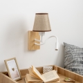 Brilagi - LED Pielāgojama sienas lampa NUBILA WOOD 1xE27/25W/230V + LED/3W ozols/brūna