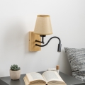 Brilagi - LED Pielāgojama sienas lampa NUBILA WOOD 1xE27/25W/230V + LED/3W ozols/gaiši brūna