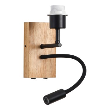 Brilagi - LED Pielāgojama sienas lampa NUBILA WOOD 1xE27/25W/230V + LED/3W ozols/melna