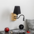 Brilagi - LED Pielāgojama sienas lampa NUBILA WOOD 1xE27/25W/230V + LED/3W ozols/melna
