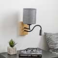 Brilagi - LED Pielāgojama sienas lampa NUBILA WOOD 1xE27/25W/230V + LED/3W ozols/pelēka