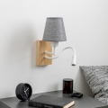 Brilagi - LED Pielāgojama sienas lampa NUBILA WOOD 1xE27/25W/230V + LED/3W ozols/pelēka