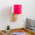 Brilagi - LED Pielāgojama sienas lampa NUBILA WOOD 1xE27/25W/230V + LED/3W ozols/rozā