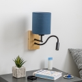 Brilagi - LED Pielāgojama sienas lampa NUBILA WOOD 1xE27/25W/230V + LED/3W ozols/tumši zila