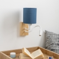Brilagi - LED Pielāgojama sienas lampa NUBILA WOOD 1xE27/25W/230V + LED/3W ozols/tumši zila