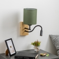 Brilagi - LED Pielāgojama sienas lampa NUBILA WOOD 1xE27/25W/230V + LED/3W ozols/zaļa