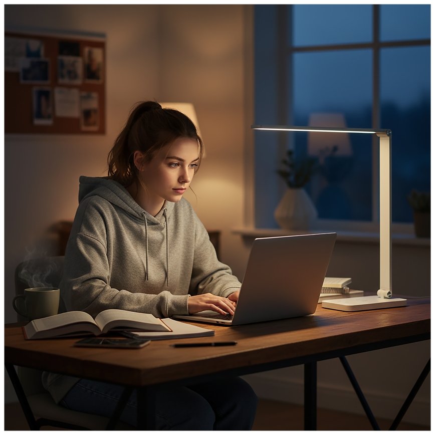 BRILAGI - LED aptumšojama skārienjūtīga galda lampa ar bezvadu QI uzlādi MODO CHARGE LED/7W/5V 3000/4000/6000K balta
