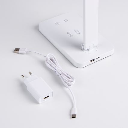 BRILAGI - LED aptumšojama skārienjūtīga galda lampa ar bezvadu QI uzlādi MODO CHARGE LED/7W/5V 3000/4000/6000K balta