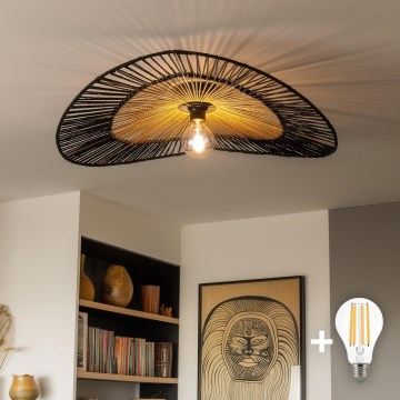 Brilagi - LED piestiprināma griestu lampa CERIA BOHO 1xE27/40W/230V Ø 50 cm melna/brūna/ozola