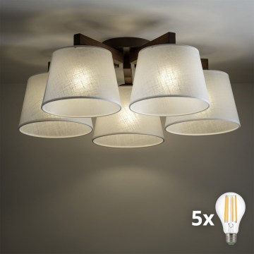 BRILAGI - LED piestiprināma griestu lampa LATTE 5xE27/15W/230V priede/balta