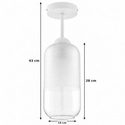BRILAGI - LED piestiprināma griestu lampa RETRO GLASS 1xE27/60W/230V Ø 14 cm balta