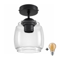 BRILAGI - LED piestiprināma griestu lampa RETRO GLASS 1xE27/60W/230V Ø 26 cm melna/dūmakaini pelēka