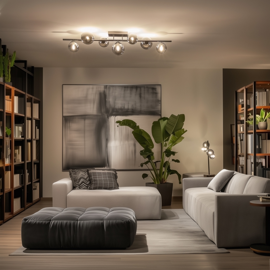 Brilagi - LED piestiprināma griestu lustra MILLA 7xG9/3W/230V melns hroms/dūmaina