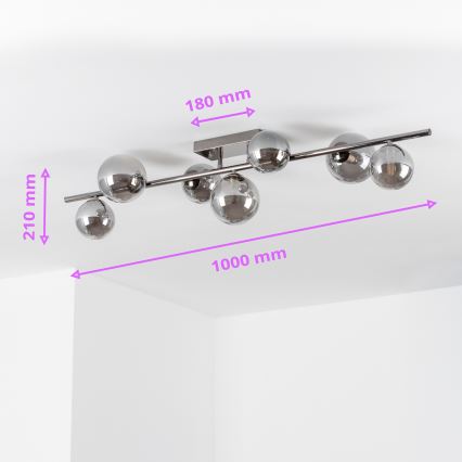 Brilagi - LED piestiprināma griestu lustra MILLA 7xG9/3W/230V melns hroms/dūmaina