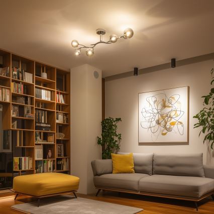 Brilagi - LED piestiprināma griestu lustra MISTEL 6xG9/3W/230V melns hroms/dūmaina