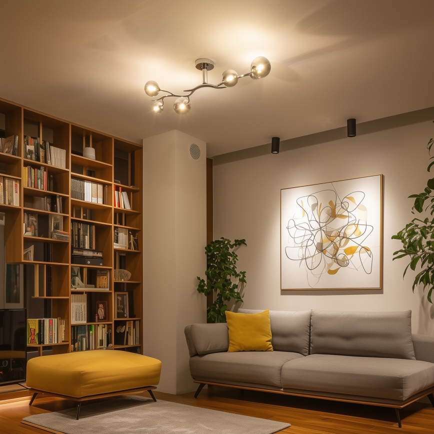 Brilagi - LED piestiprināma griestu lustra MISTEL 6xG9/3W/230V melns hroms/dūmaina