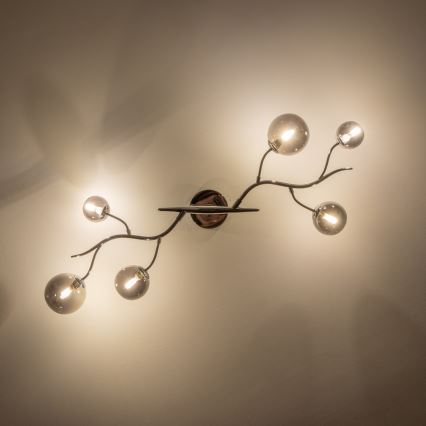 Brilagi - LED piestiprināma griestu lustra MISTEL 6xG9/3W/230V melns hroms/dūmaina