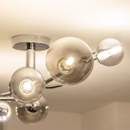 Brilagi - LED piestiprināma griestu lustra MISTEL 6xG9/3W/230V melns hroms/dūmaina