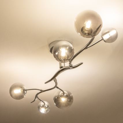 Brilagi - LED piestiprināma griestu lustra MISTEL 6xG9/3W/230V melns hroms/dūmaina